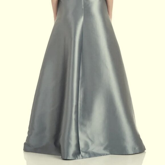 Kay Unger Nile Blue Tatiana Satin A-Line Gown - Picture 6 of 7